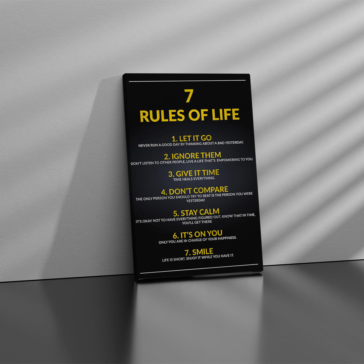 7 Rules Of Life Canvas 