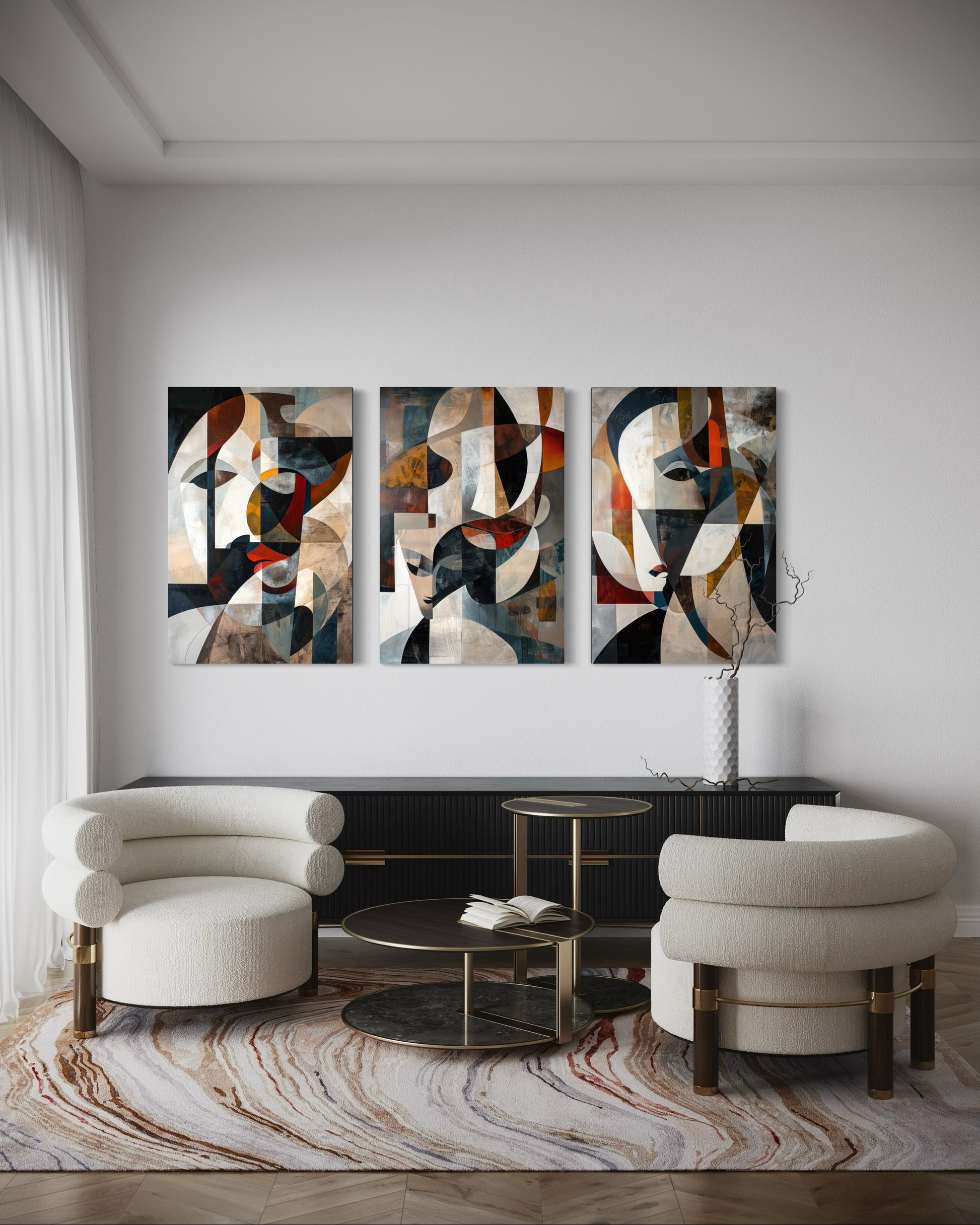 Emerald Whispers Set of 3 Wall Art