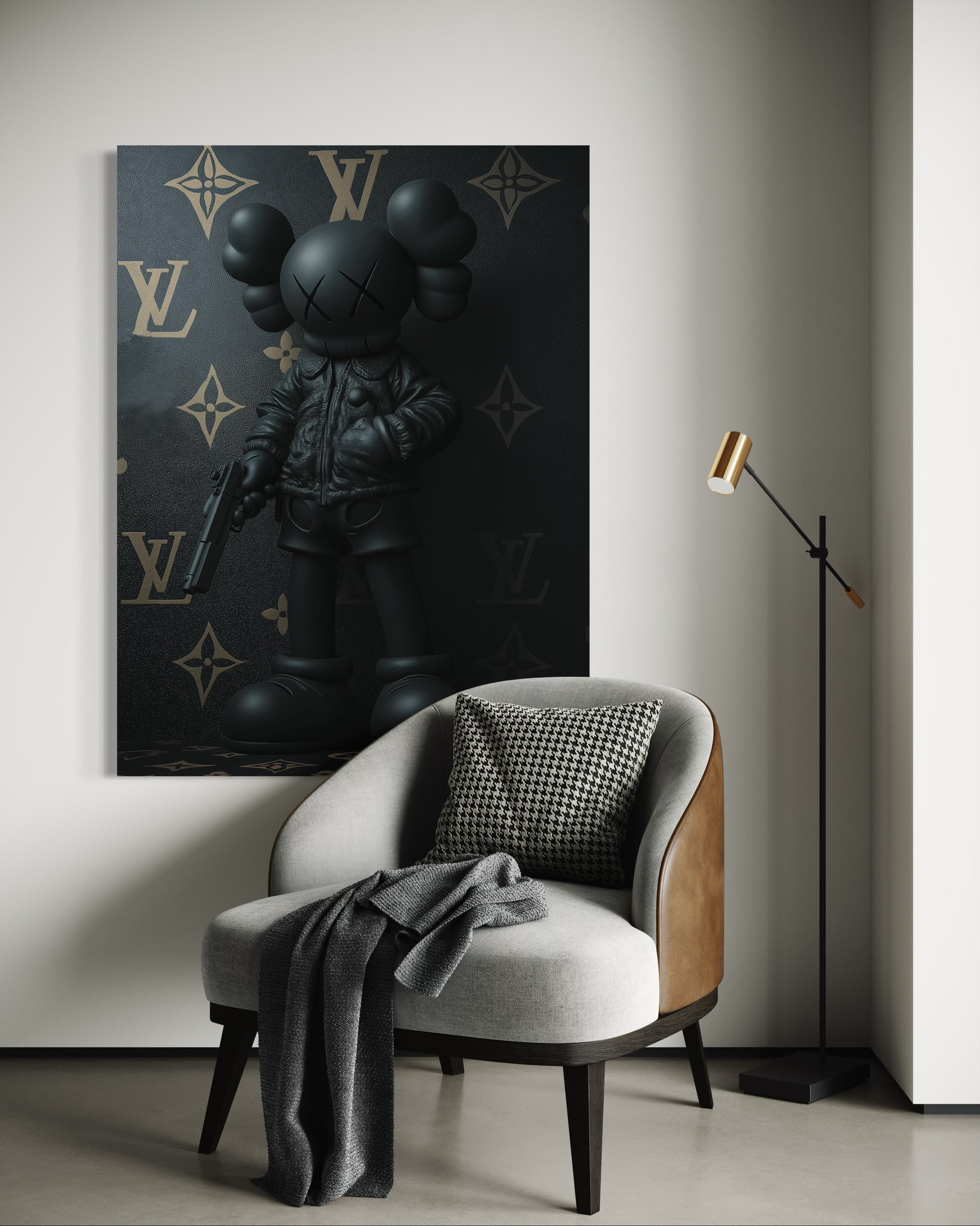BLACK KAWS CANVAS 