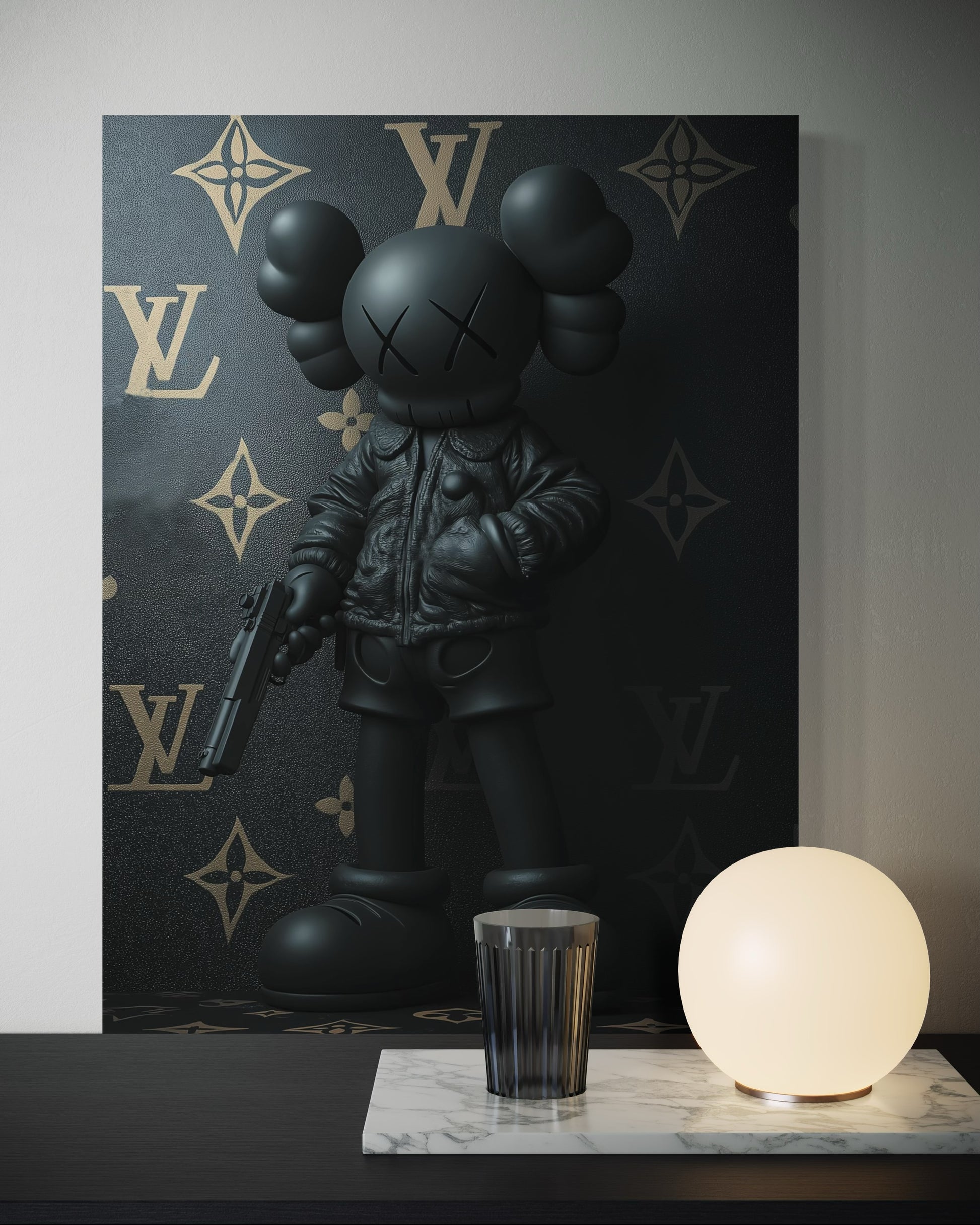BLACK KAWS CANVAS 
