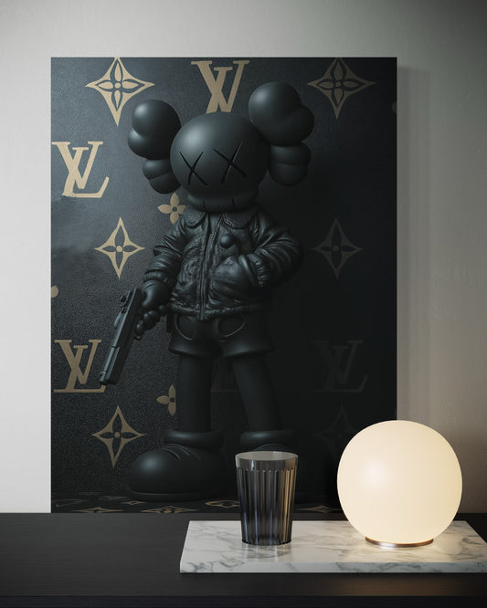 BLACK KAWS CANVAS 