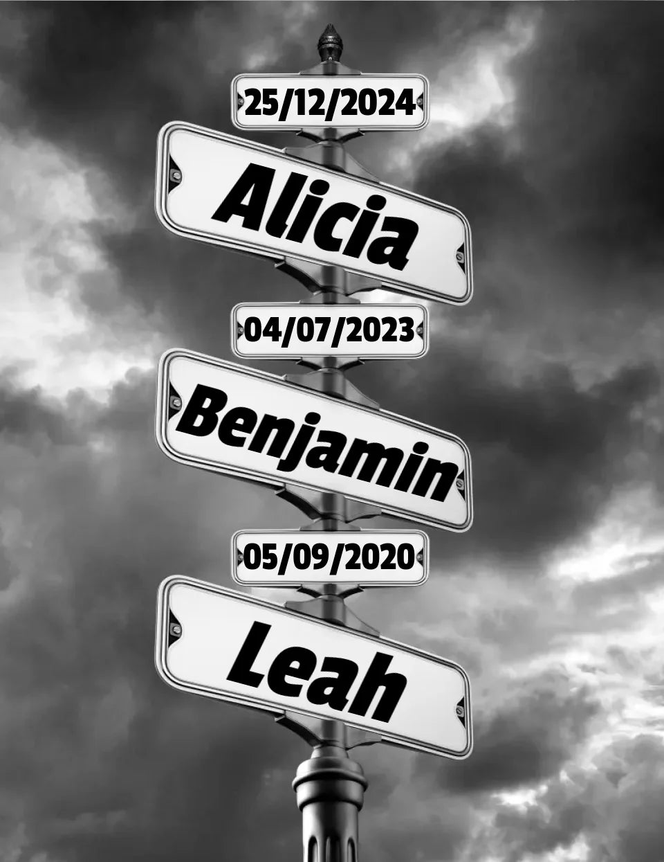 Children DOB Street Sign Canvas