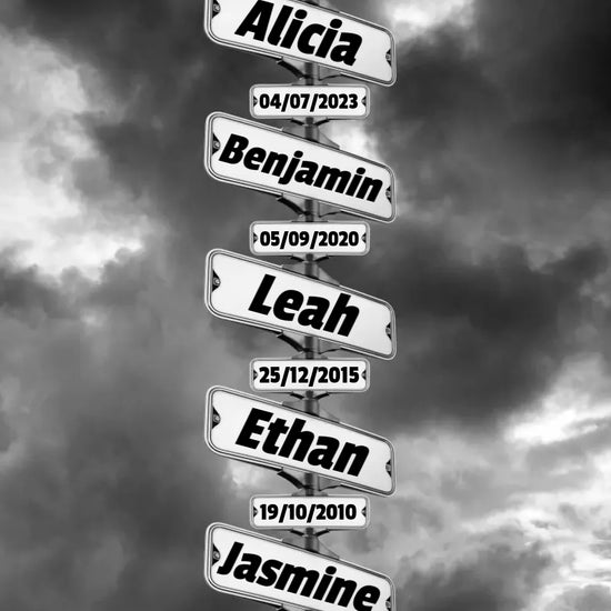 Children DOB Street Sign Canvas 