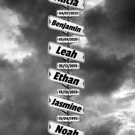 Children DOB Street Sign Canvas 
