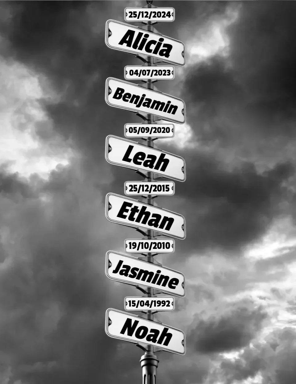 Children DOB Street Sign Canvas 