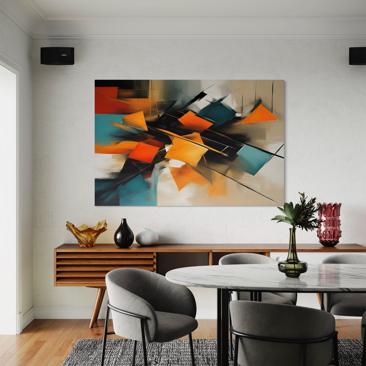 Colourful Crescendo Abstract Canvas - Blanq Canvas