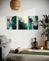 Emerald Whispers Set of 3 Wall Art