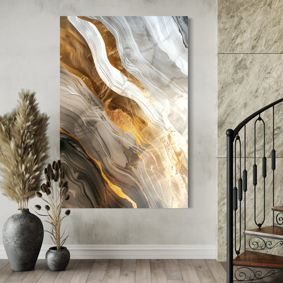 Glided Horizons Abstract Canvas