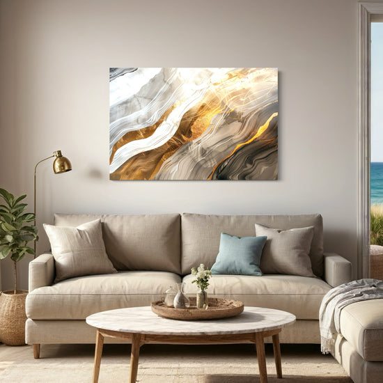 Glided Horizons Abstract Canvas - Blanq Canvas
