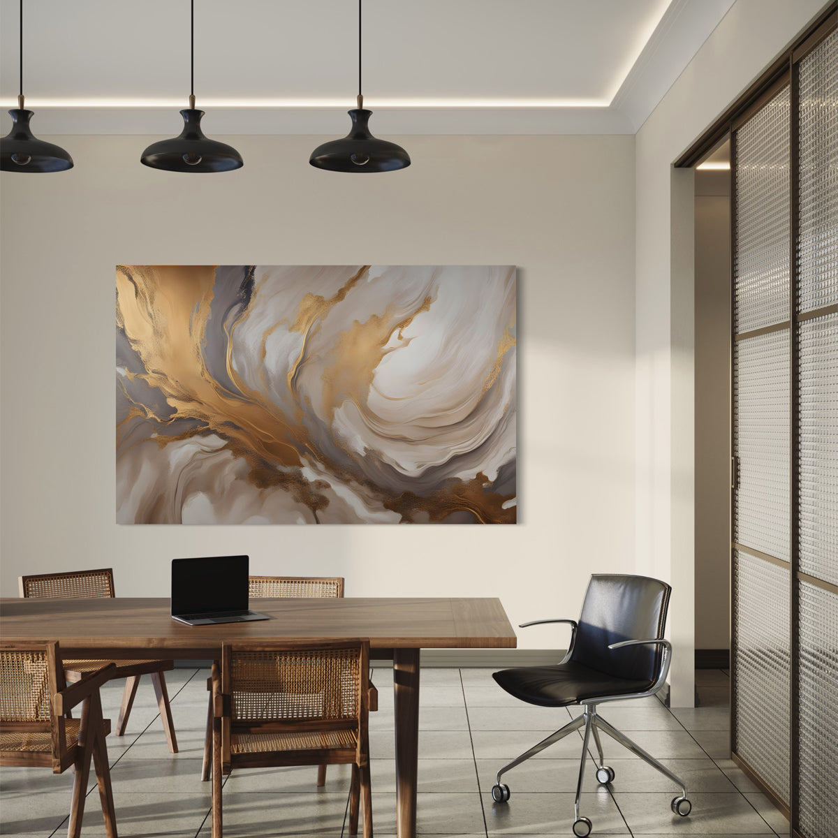 Golden Haze Abstract Canvas - Blanq Canvas