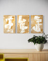 Golden Luminescence Set of 3 Wall Art