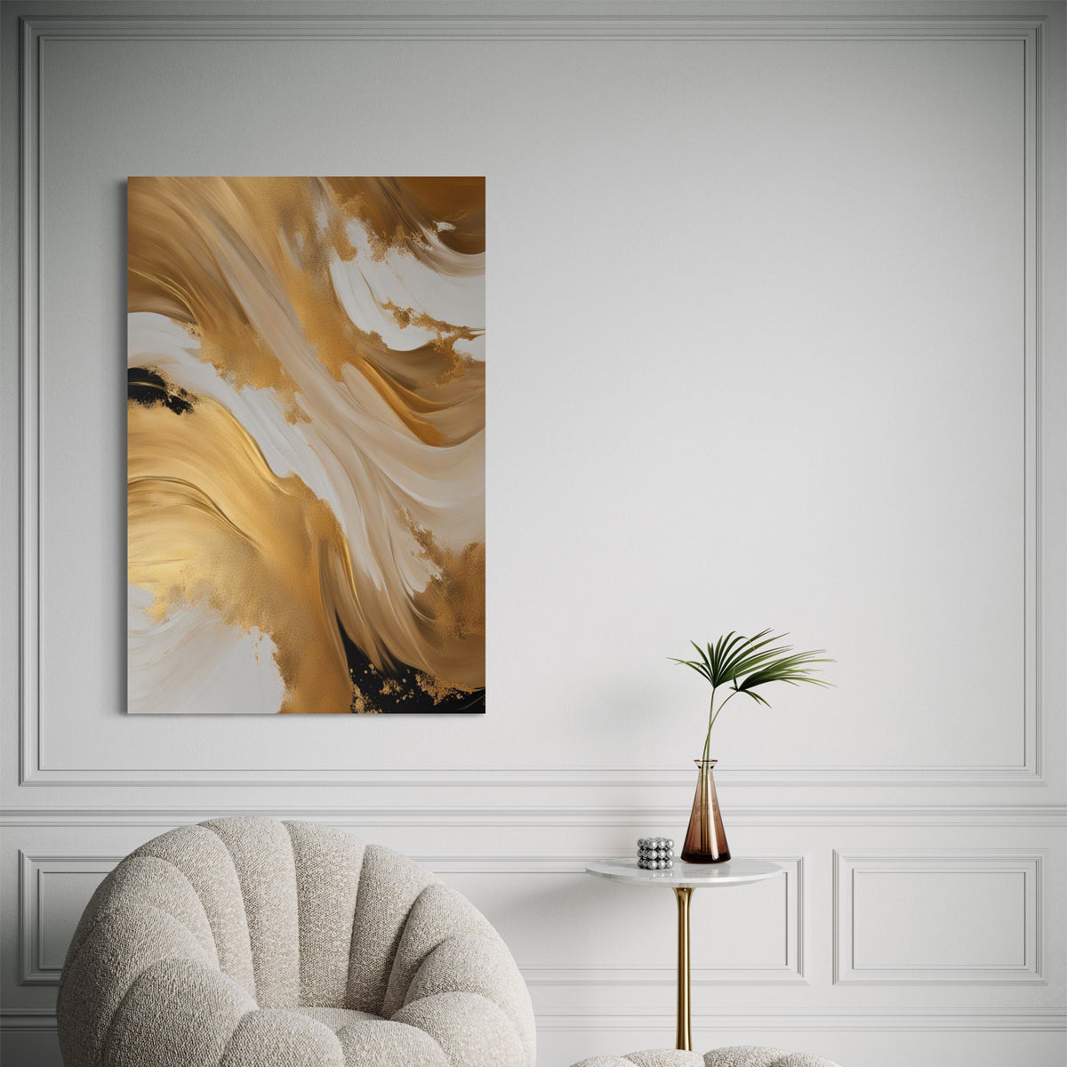 Golden Simplicity Abstract Canvas