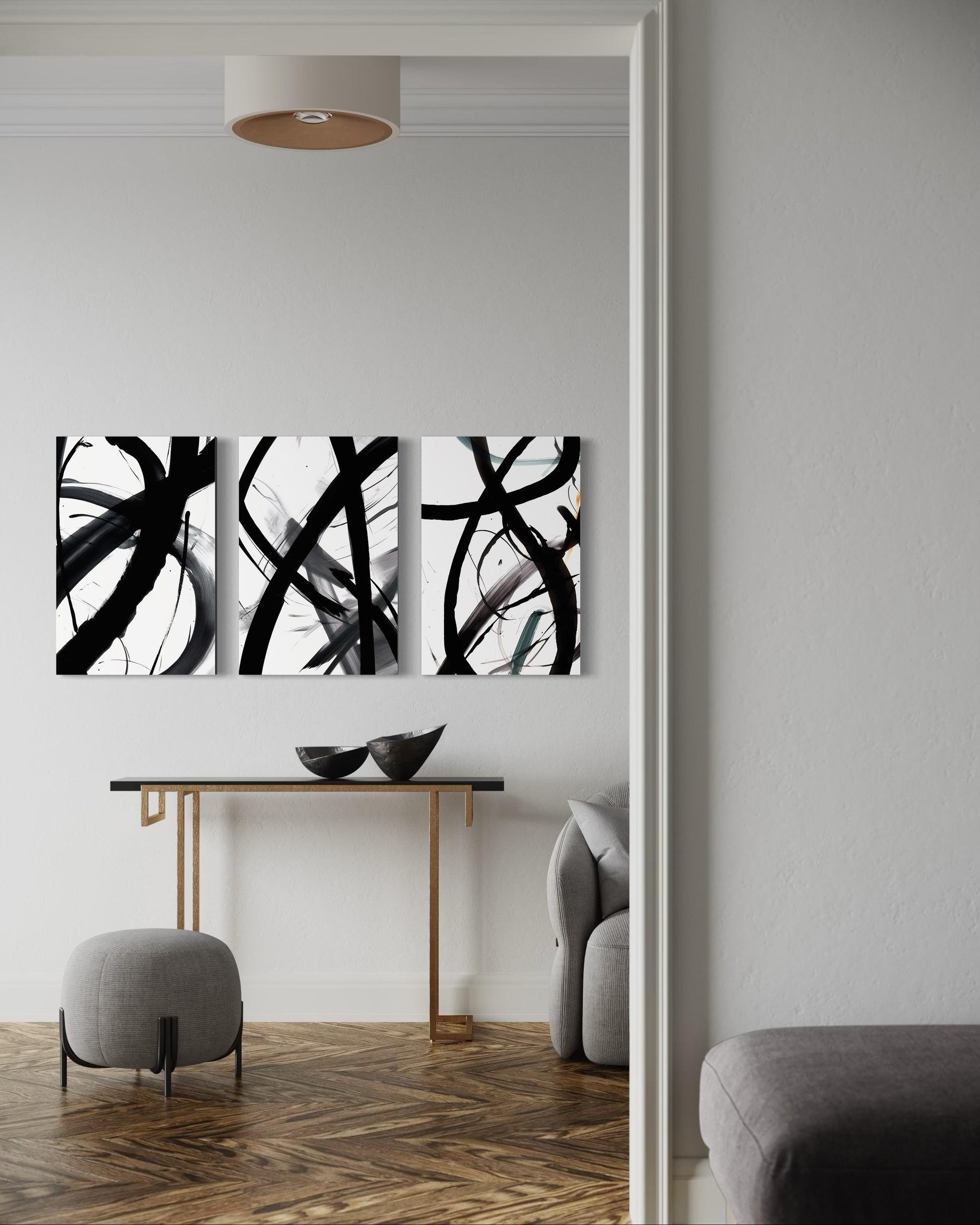 MIDNIGHT MOTION SET OF 3 WALL ART 