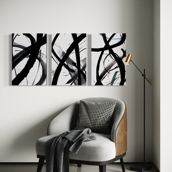 MIDNIGHT MOTION SET OF 3 WALL ART 