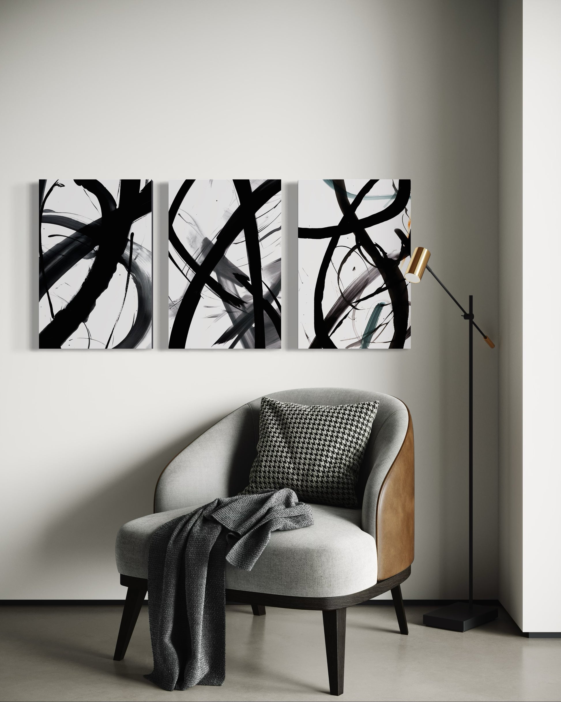 MIDNIGHT MOTION SET OF 3 WALL ART 