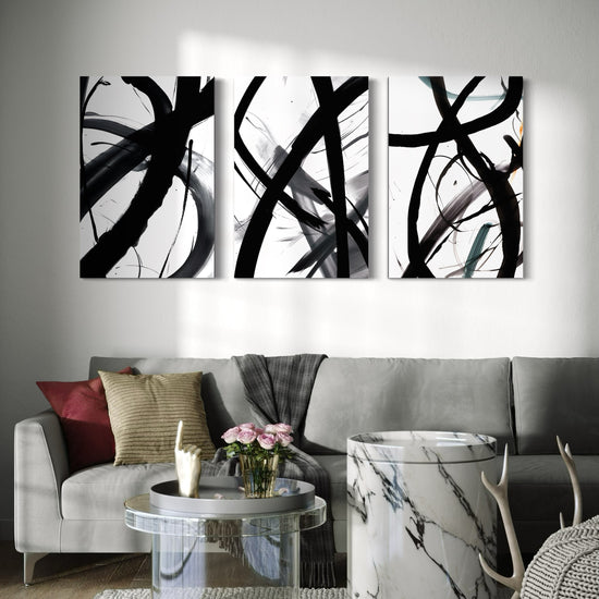 MIDNIGHT MOTION SET OF 3 WALL ART 