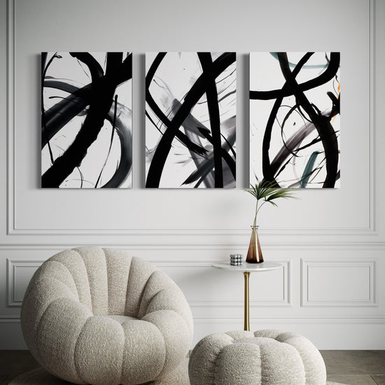 MIDNIGHT MOTION SET OF 3 WALL ART 