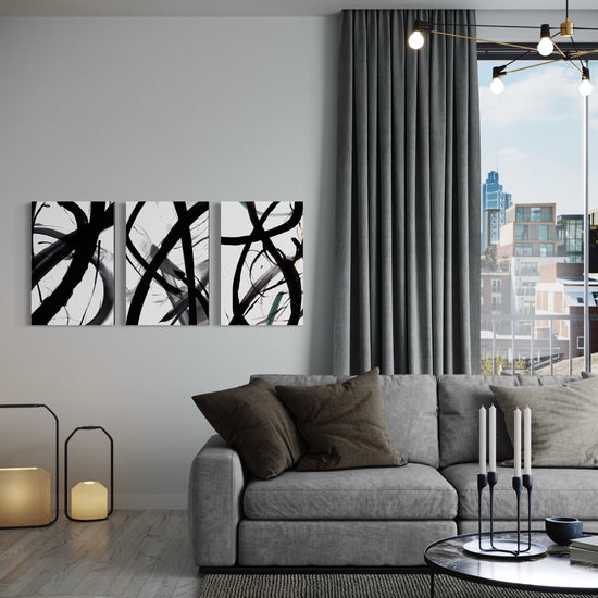 MIDNIGHT MOTION SET OF 3 WALL ART 