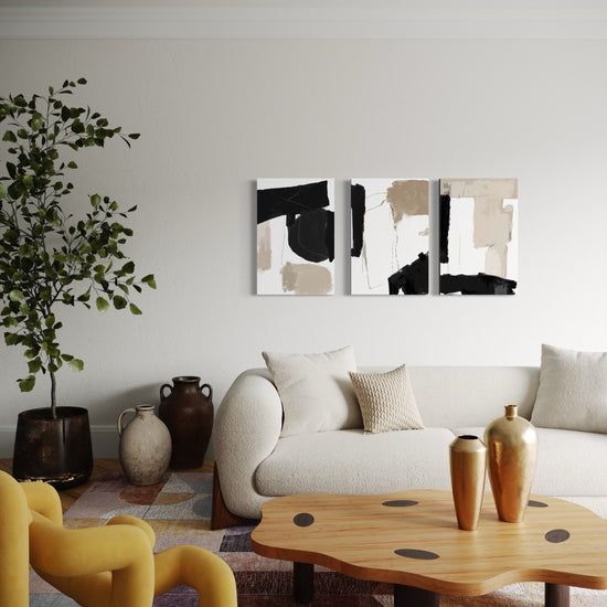 NOIR SAND SET OF 3 WALL ART 