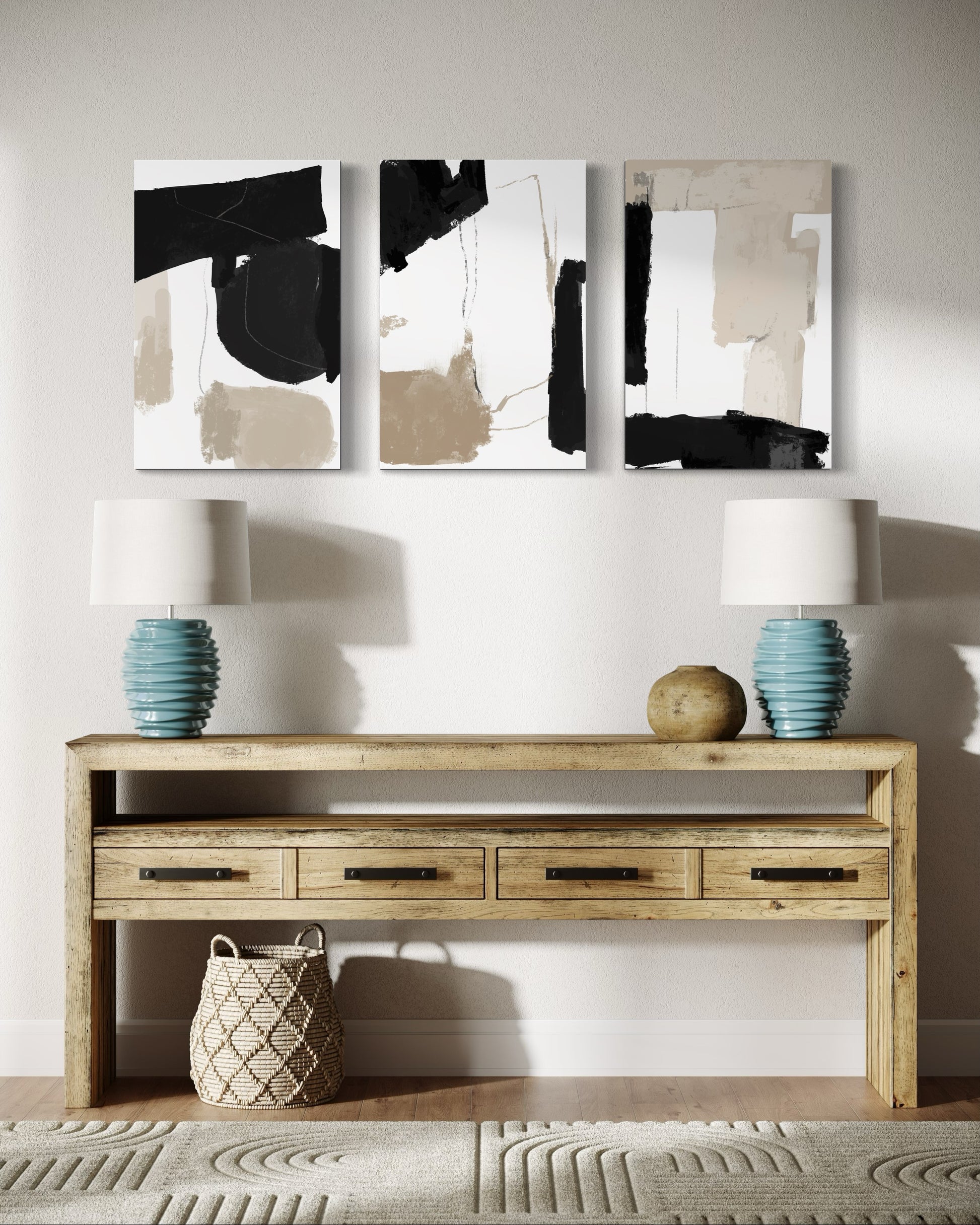 NOIR SAND SET OF 3 WALL ART 