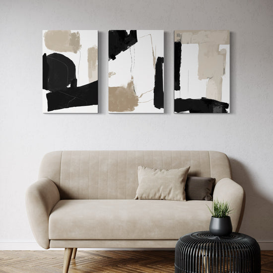 NOIR SAND SET OF 3 WALL ART 