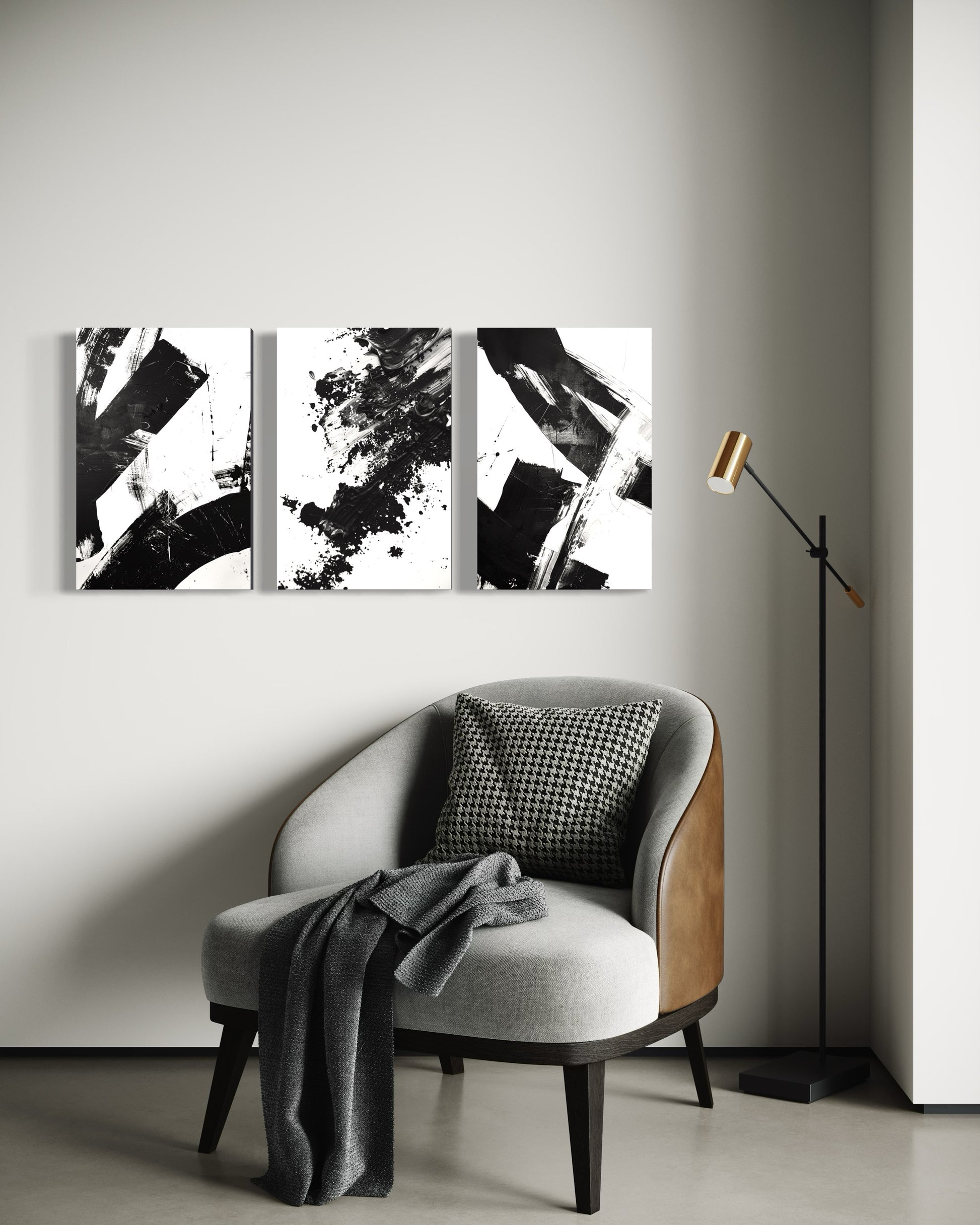 Noir Blanc Set of 3 Wall Art 