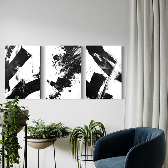 Noir Blanc Set of 3 Wall Art 