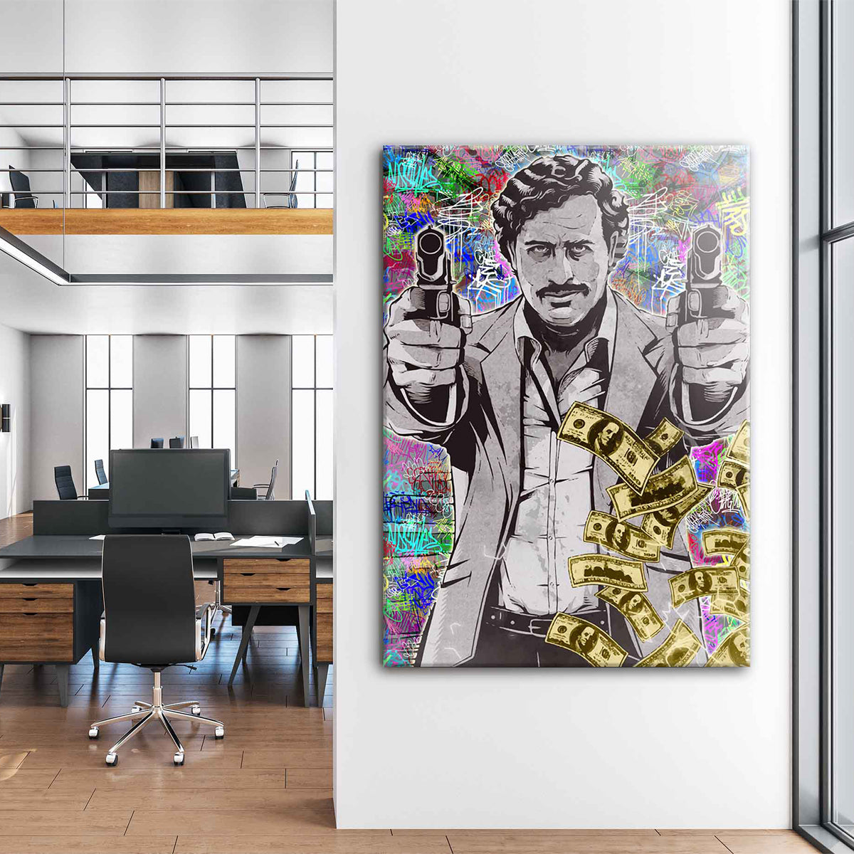 Pablo Escobar Money Canvas 