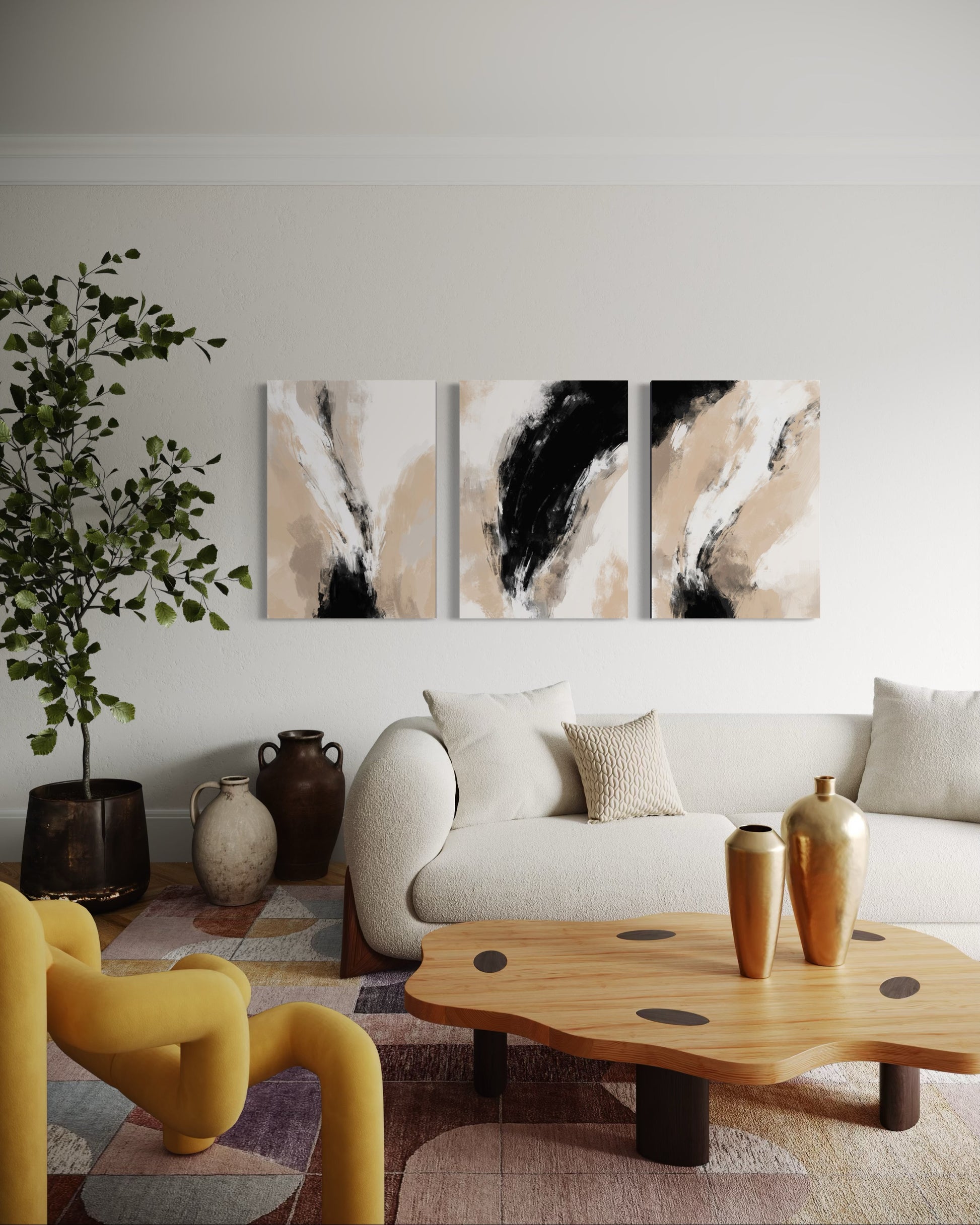 SOFT SHADOWS SET OF 3 WALL ART 