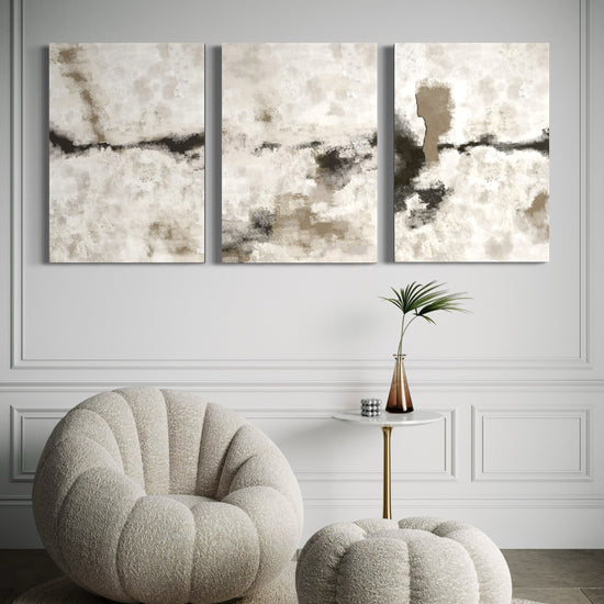 Silver Clouds Set Of 3 Wall Art 