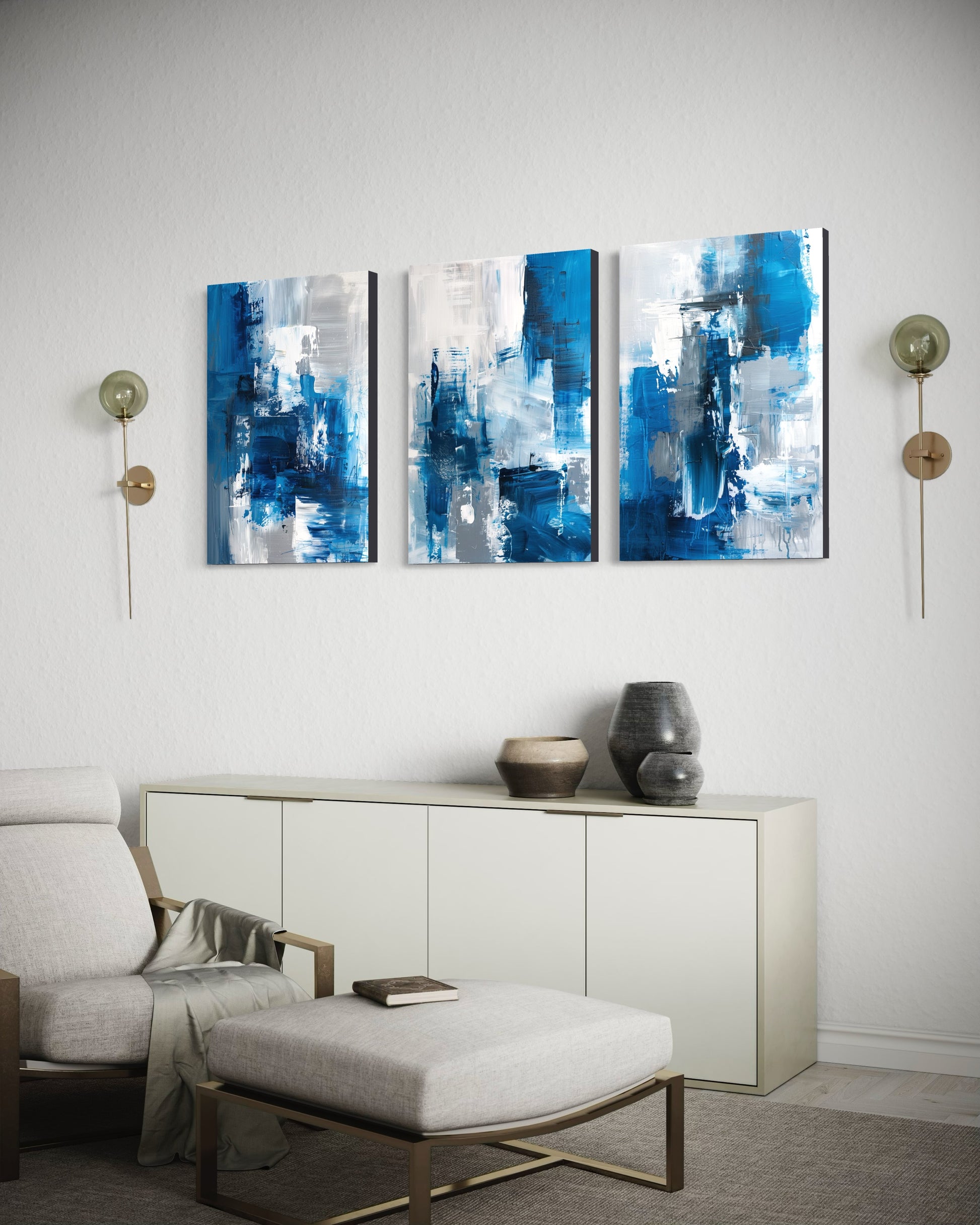 Skybound Splatter Set of 3 Wall Art - Blanq Canvas