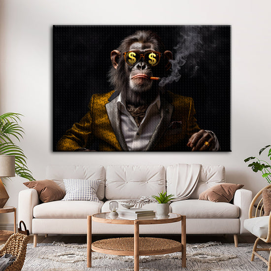 Smoking Monkey Canvas 